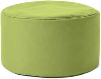 Lumaland Indoor Outdoor Sitzhocker 25x45 cm - Runder Sitzpouf, Sitzsack Zubehör, Rundhocker, Bean Bag Pouf - Wasserabweisend - Pflegeleicht - ideal für Kinder und Erwachsene - Grün