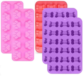NUODWELL Backmatte Hundekekse Backform Hundeleckerli Silikonform Backmatte Ice Tabletts, Silikonpads