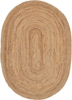 carpetfine Teppich Nele Juteteppich Naturfaser, rund, Höhe: 6 mm, geflochtener Wendeteppich aus 100%Jute, in rund und oval, viele Größen