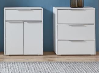 Trendteam Badezimmer-Kommoden-Set, 2-teilig, weiß, 76 x 28 x 137 cm