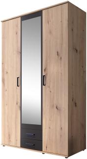 Kleiderschrank >Cilli< in Anthrazit - 119,6x196,3x53,5cm (BxHxT)