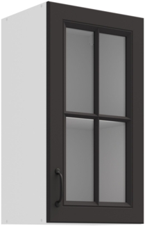 Glashängeschrank 40 cm Stilo Grau Küchenzeile Küchenblock Landhaus Einbauküche