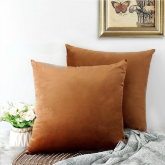 TAN. TOMI Kissenbezug Kissenbezug 40 x 40, Samt Uni Kissenhülle, Kissenbezüge, (2 Stück), Zierkissen Dekokissen Sofakissen Couchkissen