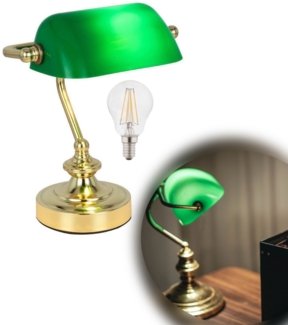 Tischlampe Wohnzimmer LED Tischleuchte Schreibtischlampe Bankerlampe Grün SL3337