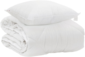 vidaXL Ganzjahresbettdecke mit Kissen 2 pcs Weiß Mikrofaser 3376539