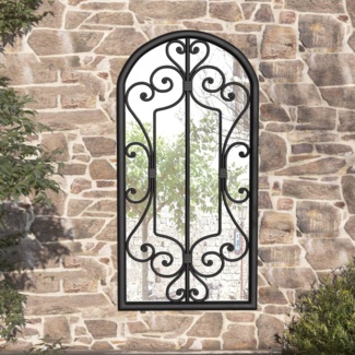 vidaXL Gartenspiegel Schwarz 70x30 cm Eisen 318376