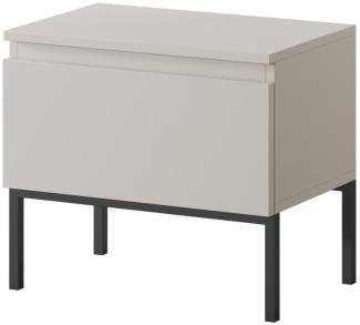 Selsey 'Bemmi' Nachttisch, beige mit schwarzem Metallgestell ca. 43 x 49 x 32 cm