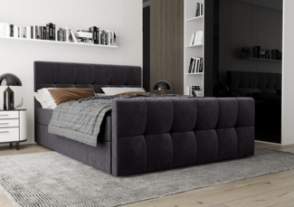 AX LIVING Boxspringbett 180x200 mit Bettkasten Settlio in Grau – Komfort & Stil