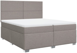 vidaXL Boxspringbett mit Matratze Taupe 200x200 cm Stoff 3290592