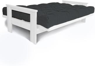 Marior HOME 'MEXICO' Klappsofa, Buchenholz, weiße Farbe, Graphit