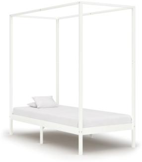 vidaXL Himmelbett-Gestell Weiß Massivholz Kiefer 90 x 200 cm 283262