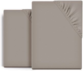 Beautex Spannbettlaken 2er Set Spannbetttuch Bettlaken Premium Baumwolle Jersey 160g/m², Jersey, Gummizug: rundum, (2 Stück)