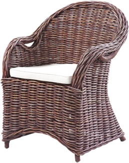 Korb Sessel BREST Natur Rattan braun Relaxsessel Fernsehsessel Wohnzimmer Indoor