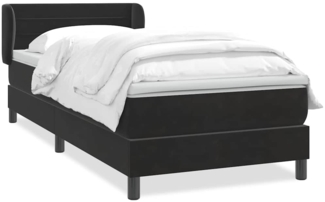 vidaXL Boxspringbett mit Matratze Schwarz 90x210 cm Samt 3317597