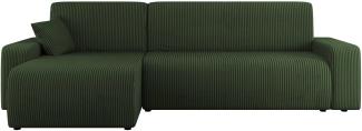 Ecksofa Pixalo L Cord mit Schlaffunktion und Bettkasten (Farbe: Poso 14)