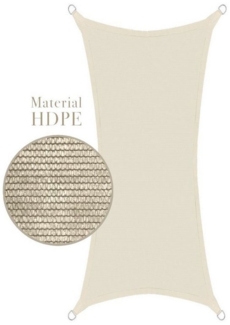 anndora Sonnensegel Tarp 3x6 - rechteckiger Sichtschutz HDPE, (beige), luftdurchlässiger Stoff