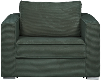 Vente-unique - Schlafsessel mit Matratze - Liegefläche 70 cm - Matratze 14 cm - Cord - Grün - LORETO