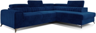 Eltap Laurence Ecksofa (Kronos 09) Seite rechte, Dunkelblau, 205 x 98 x 275 cm
