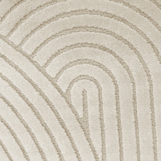 Carpetia Teppich Moderner Teppich für Wohnzimmer mit Bogenmuster in creme, rechteckig, Höhe: 14 mm