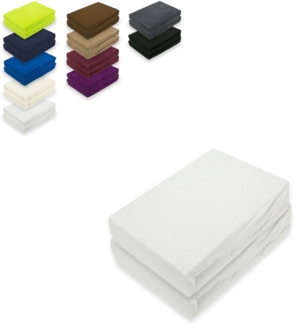 Doppelpack Frottee Spannbettlaken 120 x 200 cm Weiss
