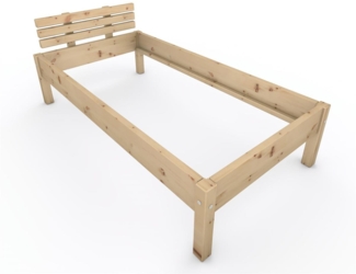 Zirbenbett "Zirben-Liesl" 100 x 200 cm Holzbett Massivholzbett Bett