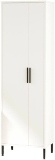 Dmora 1-Tür MehrzweckschrankNiala, Multifunktionale Möbel, Schuhschrank, Besenschrank, 50x36 h165 cm, Weiß