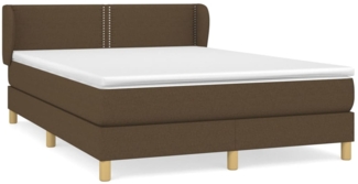 vidaXL Boxspringbett mit Matratze Dunkelbraun 140x190 cm Stoff 3126720