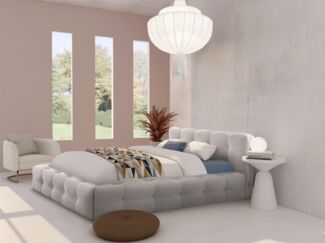 Polsterbett Doppelbett AURORA 160x200cm Komplettset in Stoff Boston Beige