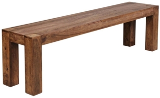 KADIMA DESIGN Sitzbank Esszimmer Sitzbank MUMBAI Massiv-Holz 160 x 45 x 35 cm Bank, Holz-Bank Natur-Produkt Küchenbank im Landhaus-Stil