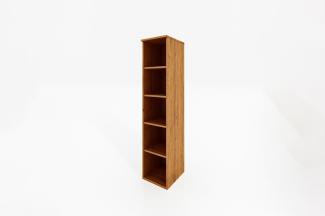 Bücherregal Bento aus Wildeiche massiv 38x45x176 cm mit 5 offenen Fächern