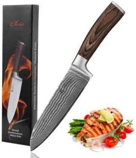 Wakoli Santokumesser EDIB Damast Santoku Messer I 17cm Klinge aus 67 Lagen Damaststahl I, VG10 Kern, 67 Lagen Damaststahl, Pakkaholzgriff, inkl. Geschenkbox