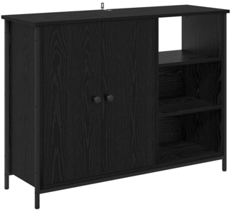 vidaXL Sideboard Schwarz Eichen-Optik 100 x 33 x 75 cm Holzwerkstoff 882827