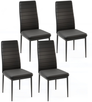 4er Set Gepolsterten Esszimmerstühlen mit Rückenlehne Armlose Küchenstühle Lederstühle
