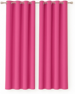 Gardine mit Ösen 140x175 cm ( Breite x Länge ) in Pink, blickdichter Vorhang, Ösenvorhang in vielen Variationen