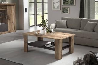 Couchtisch >PORTUM< in Braun/Grau aus Holzwerkstoff - 106,5x45,4x66,5cm (BxHxT)