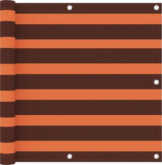 Balkon-Sichtschutz, Seitenmarkise Orange und Braun 90x500 cm Oxford-Gewebe