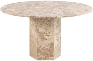 ACTONA GROUP Esstisch Naxos, Rund Esstisch, matt Latte lackiert Marmor, Ø130x75 cm