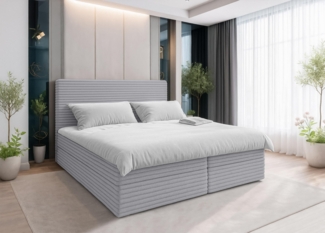 AX LIVING Hellgrau Bett Sevdayla Boxspringbett mit Bettkasten 140x200
