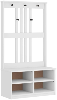 vidaXL Garderobenständer SANDNES Weiß 87x40x159,5cm Massivholz Kiefer 4010489