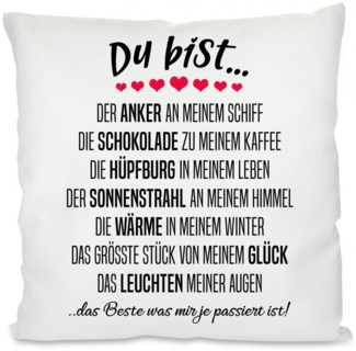Herzbotschaft Dekokissen Kissen mit einseitigem Motiv du bist der Anker, Kissenhülle mit Füllung