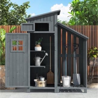 Flieks Garten-Geräteschrank, BxT: 124x53 cm, Gartenschrank mit 2 Einlegeböden