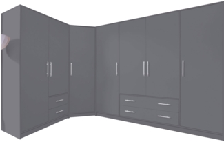 Schrankkombination Kleiderschranksystem Smart 3-teilig anthrazit