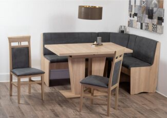 Stolebaenk Eckbankgruppe Duisburg Titanic Sonoma Stuhl Ibiza FG, (Eckbankgruppe, 1 x Eckbank, 1 x Tisch, 2 x Stühle)