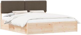 vidaXL Bettgestell mit gepolstertem Kopfteil Taupe 200 x 200 cm 3398142