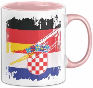 Trendation Tasse Kroatien Deutschland Flagge Halb Deutscher Halb Kroate Fußball Germany