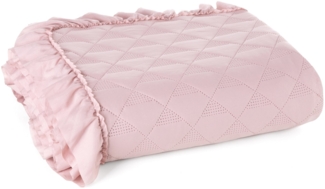 Tagesdecke Decke mit Rüschen Romantische Decke VANESA rosa 200x220 cm rosa