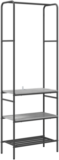 vidaXL Kleiderständer mit Regalen Grau Sonoma 60 x 30 x 171 cm 868460