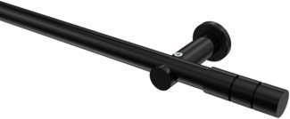 Gardinenstangen-Set Platon Elanto 160 cm, 1-läufig (ohne Ringe), 20 mm Ø Schwarz