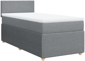 vidaXL Boxspringbett mit Matratze Hellgrau 90x200 cm Stoff 3287332