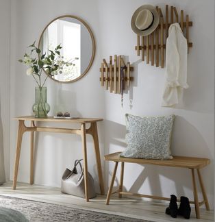 Garderoben-Set >BANTRY< (5-teilig) in Eiche / schwarz - 200x190x35 (BxHxT)